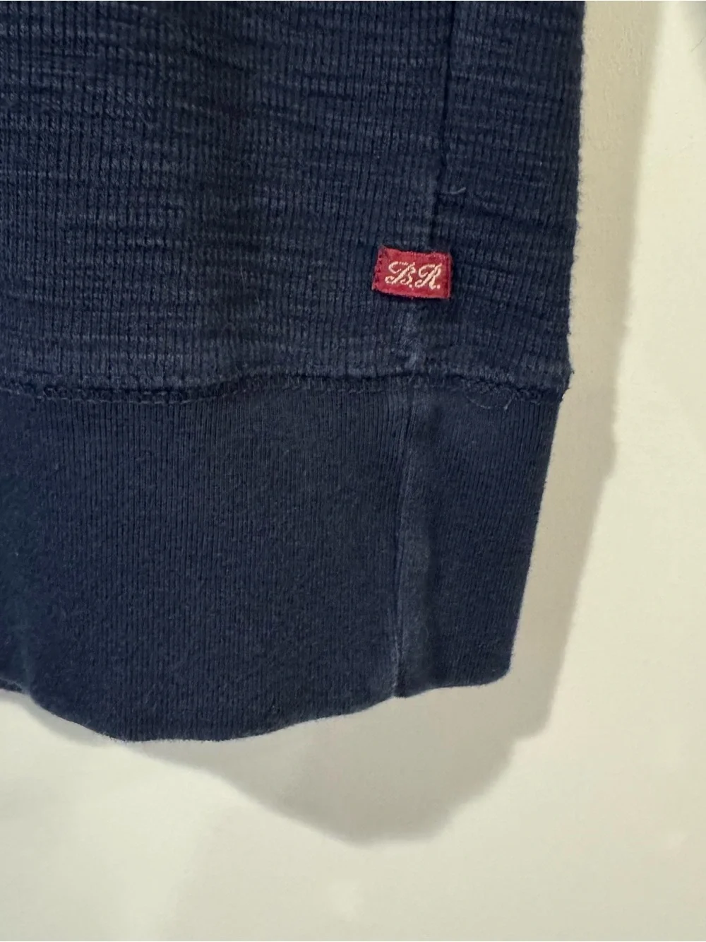 Banana Republic Men's Heritage Collection Navy Slub Waffle Knit Hooded Henley M